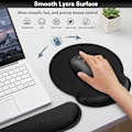 Miniatyrbilde 5 av 7: Musematte med håndleddsstøtte, 3-i-1 håndleddsstøtte musematte sett, Gaming Matte Pad med anti-skli base, Ergonomisk musematte, Memory Foam Keyboard Gel Wris Black