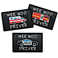 Miniatyrbilde 2 av 4: Wee Woo Driver Patch - Politibil, ambulansepersonell eller brannbilfører - Morsom 2\"x3\" avtakbar patch med borrelås ambulance EMT