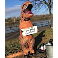 Pikkukuva 6 / 8: Puhallettava Trex-dinosaurusasuste Halloween-asu naamiaiset aikuisille (ruskea) Brown