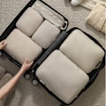 Miniatyrbild 5 av 8: Resekompressionsväska Bagage Resväska Förvaringsväska Platsbesparande Kläder Handduk Skor Organizer Väska Vattentät Vikbar Väska Grey- 6 pcs set