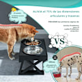Miniatyrbillede 3 af 6: Høje skåle i rustfrit stål til små, mellemstore og store hunde, hævet stativ til kæledyr med langsom fodring, 3 justerbare højder Stainless And Slow