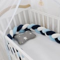 Miniatyrbillede 2 af 7: Baby roterende lige seng, sengeræksdekoration, håndlavet tre-strenget fletning Grå hvid Grå hvid Grå hvi Grey white 2 meters