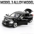 Pikkukuva 1 / 5: 1:32 Tesla Model X Model 3 Model S Model Y Metalliseos Automalli Painevaletut Leluauto Ääni Ja Valo Lasten Lelut Lapsille Lahjat Poikien Lelut Model 3 Black