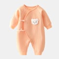 Miniatyrbild 3 av 9: Bodysuit för pojkar och flickor nya vinter bomull babykläder 0-6m Khaki 6M