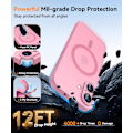 Miniatyrbilde 6 av 6: Magnetisk deksel for iPhone 16 Pro Max med full kamerabeskyttelse [Kompatibel med MagSafe] [Transparent matt] Beskyttende telefondeksel, Lilla Rosa Pink iPhone 16