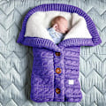 Miniatyrbild 9 av 9: Sovsäck för bebis, foder av konstgjord kashmir för barn, nyfödd inlindning, filt för barnvagn Gray Sleeping Bag