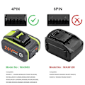 Miniatyrbillede 3 af 5: 20V 6.0Ah Erstatningsbatteri til WORX WA3553 WA3551 WX390 Elværktøj