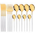 Miniatyrbillede 2 af 7: 16 stk. Kniv, Kniv, Bestiksæt til Aftensmad i Ahorn Rustfrit Stål Rosa White Gold