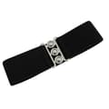 Elegant koreansk spænde bred elastisk cummerbund stropper til damemode bælter tilbehør Black 1 pcs