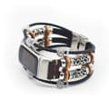 Muodikas nahkainen punottu kellon ranneke Fitbit Charge 6/5 -kelloon Dark Brown