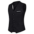 Miniatyrbilde 4 av 5: Herre 3-delt -knapp Slim Fit Dress Black XS