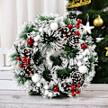 Miniatyrbillede 6 af 8: Kunstig julekrans Farverig smuk væg vindue dørkrans til hoveddørsfestdekoration C