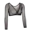 Sömlös Armformare Kort Croppad Navel Mesh Kofta Plus Size Armformare Black M