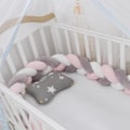 Miniatyrbild 1 av 7: Baby roterande rak säng, sängskena dekoration, handgjord tresträngad fläta Ljusrosa Light Pink 2 meters