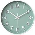 Väggklocka 30 cm Tyst Icke-tickande Klocka för Vardagsrum Sovrum Kök Kontor (Grön Vit) Green white