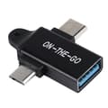 Pikkukuva 2 / 5: USB C - USB 3.0 OTG-muunnin USB 2 in 1 Type C -OTG-sovitin Black
