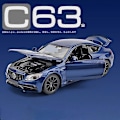 Miniatyrbilde 1 av 5: 1:32 C63S Coupe Legeringsbilmodell Støpt Metall Leketøy Kjøretøy Bilmodell Samling Simulering Lyd og Lys Barnegaver 1 32 Blue