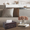 Miniatyrbild 5 av 5: 1 st Antik PU Läder Tissue Box Hållare Omslag Rektangulär Servettfodral Dispenser, Hemmakontor Bil Tissue Box med Ma
