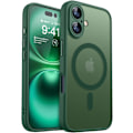 Miniatyrbild 1 av 6: Magnetiskt Skal för iPhone 16 Pro Max med Fullständigt Kameraskydd [Kompatibelt med MagSafe] [Transparent Matt] Skyddande Mobilskal, Lila Djup Gr Deep Green iPhone 16