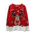 Dame Herre Crew Neck Juleprint Langærmet Sweater Par Jule Jumper Pullover Toppe red l