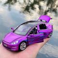 Pikkukuva 4 / 4: 1:32 Tesla Model X Model 3 Model S Model Y Metalliseos Automalli Painevaletut Leluauto Ääni Ja Valo Lasten Lelut Lapsille Lahjat Poika Lelu Model 3 Blue