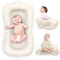 Miniatyrbild 1 av 8: Baby Lounger - 3-i-1 Babynest för Nyfödda 0-24 Månader, Andningsbar & Mjuk Baby Nest Säng för Bebis, Portabelt Babynest för Hemma och Resor Beige