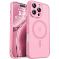 Miniatyrbild 1 av 7: Magnetiskt skal för iPhone 16 Pro Max med fullständigt kameraskydd [Kompatibelt med MagSafe] [Transparent matt] Skyddande mobilskal, Lila Rosa Pink iPhone 16 Pro Max
