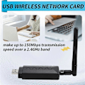 Miniatyrbilde 4 av 5: AR9271 Trådløs USB WiFi-adapter 2.4G/150Mbps for Linux, , ,for , PC, Bærbar PC Nettverksforbedring B