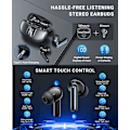 Pikkukuva 8 / 9: X500 Langattomat Bluetooth-kuulokkeet - 30 tuntia C4U® ANC ENC BT 5.3 Black Svart