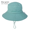 Miniatyrbild 2 av 9: Sommar Baby Solhatt Barn Utomhus Nacke Öron Skydd Anti UV-skydd Strandhattar Pojke Flicka Badhattar För 0-8 År Blue-green (for 3-8 years)