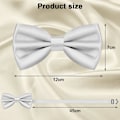 Miniatyrbilde 2 av 7: Sløyfe for menn, klassisk ensfarget sløyfe med klips for menn, sateng smoking sløyfe med klips, justerbar formell sløyfe for fest, bryllup Light grey