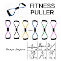 Pikkukuva 4 / 5: Jooga Fitness 11-osainen setti Pilates-varusteet ja -tarvikkeet kotitreeneihin, rengas, vastuskuminauhat, pakaranauhat, joogapallo ja venytyshihnat Black