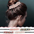 Miniatyrbillede 5 af 7: 4 stk. Rhinestone Hårknold Maker Magisk Hårstyling Deft Bun Elegant Simpel Knold Maker (Mørk Farve)