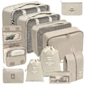 Miniatyrbild 1 av 4: 7/8/9/10 Delars Set Reseorganisatör Förvaringsväskor Resväska Packningskuber Set Fodral Bärbar Bagage Kläder Sko Ordning Påse Vikbar 7 pcs grey