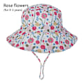 Miniatyrbild 2 av 9: Sommar Baby Solhatt Barn Utomhus Nacke Öron Skydd Anti UV-skydd Strandhattar Pojke Flicka Badhattar För 0-8 År Rose flowers (for 0-3 years)