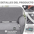 Miniatyrbilde 6 av 8: Stretch Sofatrekk, 2-seters sofatrekk, sofabeskyttelse for katter og hunder, ripe- og kjæledyrbestandig, lys grå, 1 stk Light Grey 2 seats (135-165 cm)