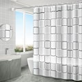 Miniatyrbillede 5 af 9: Badeværelsesforhæng Vandtæt Badeforhæng PEVA Moderne Geometrisk Ternet Mønster Bondehus Hjem Dekoration Gennemskinnelig shower curtain 150x180cm