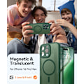 Miniatyrbild 2 av 6: Magnetiskt skal för iPhone 16 Pro Max med fullständigt kameraskydd [MagSafe-kompatibelt] [Transparent matt] Skyddande mobilskal, Deep Purple G Deep Green iPhone 16 Pro Max