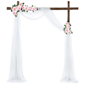 Miniatyrbillede 2 af 9: Gardiner til værelset Chiffon stof Draperingsgardin Bryllupsdekoration Festartikler Ceremoni Reception Dekorativ cortinas White 75x400cm