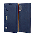 Miniatyrbilde 1 av 5: CMAI2 Litchi Korn Auto-absorbert Lær Lommebok Deksel for iPhone 11 6.1 tommer (2019) - Svart Dark Blue