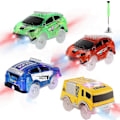 Pikkukuva 1 / 5: SBSG Rata-autot Vain Vaihto, Joustavat Rata-autot Magic Tracks Hehkuvat Pimeässä Radoille, LED Valot Syttyvät Paristokäyttöiset Snap N Glow Trax Autot Lisävaruste