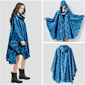Miniatyrbillede 5 af 5: Regnfrakke til damer, lang regnponcho, vandtæt regntøj, regnjakke, vindtæt regnfrakke, regnfrakke, regnbeskyttelsestøj med klaplomme Navy blue