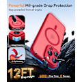 Miniatyrbild 7 av 7: Magnetiskt Skal för iPhone 16 Pro Max med Fullständigt Kameraskydd [MagSafe-kompatibelt] [Transparent Matt] Skyddande Mobilskal, Hot Pink Röd Red iPhone 14 Pro Max
