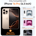 Miniatyrbilde 2 av 7: Magnetisk deksel for iPhone 16 Pro Max med full kamerabeskyttelse [MagSafe-kompatibel] [Transparent matt] Beskyttende telefondeksel, Purple Clea Clear iPhone 16 Pro