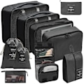 Miniatyrbild 3 av 5: 7/8/9/10 Delars Set Reseorganisatör Förvaringsväskor Resväska Packningskuber Set Fodral Bärbar Bagage Kläder Sko Ordning Påse Vikbar 7pcs pink