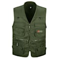 Miniatyrbilde 5 av 6: Fiskevest for menn, utendørs jakt, fottur, utendørs vest med lommer, grønn - Perfekt grønn green 3XL