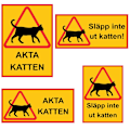 Miniatyrbild 1 av 3: Katt skylt / Varningsskylt Katt - Skylt MultiColor MultiColor 15x21 - AKTA KATTEN
