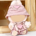 Miniatyrbild 4 av 5: Kläder för Labubu (INGEN Docka), Hatt & Jumpsuit Set för 17cm Labubu Tillbehör Kostym Light Pink