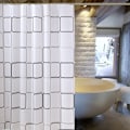 Miniatyrbillede 6 af 9: Badeværelsesforhæng Vandtæt Badeforhæng PEVA Moderne Geometrisk Ternet Mønster Bondehus Hjem Dekoration Gennemskinnelig shower curtain 150x180cm