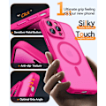 Miniatyrbilde 6 av 7: Magnetisk deksel til iPhone 16 Pro Max med full kamerabeskyttelse [MagSafe-kompatibel] [Transparent matt] Beskyttende telefondeksel, Lilla Hot Pink Hot Pink iPhone 14 Pro Max